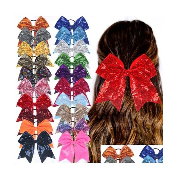 Acessórios para o cabelo 8 polegadas Ribbon Solid Cheer Bow for Girls Kids Boutique Lares de torcida Lives de torcida Crianças Diretor de lanternas Drop Baby, Dholl