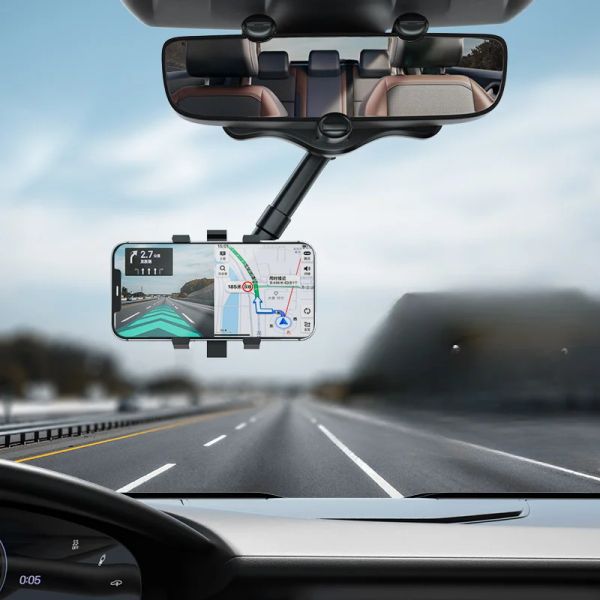 Porta del telefono di auto rotabile e retrattile retrovisore traino di guida specchio DVR/GPS Supporto per telefono cellulare con cavo
