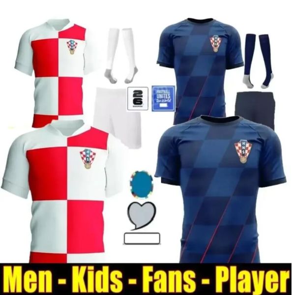 Croatia Soccer Jersey 2024 Euro Cup Nuova 2025 Croatie National Team 24 25 Shirt Football Men Kit Kit Set Home White Away Blue Unifort Modric Kovacic Pasalic Perisic