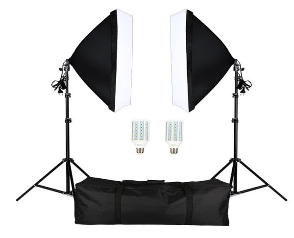 POGRAH Softbox Işık Kutusu Kiti 2 PCS E27 LED PO Studio Kamera Aydınlatma Ekipmanı 2 Softbox Işık Standı Taşıma çantası T20069844370