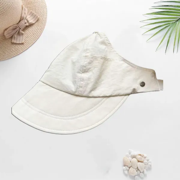 Boinas de verão de verão respirável Ha de proteção solar feminina com o chapéu pico com bolso lateral de circunferência ajustável para caminhada viajando