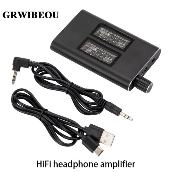Amplificatore Grwibeou cuffia amplificatore 16150 ohm Hifi Aurfongo Amp Amplifica audio regolabile con cavo jack da 3,5 mm per il lettore musicale telefonico