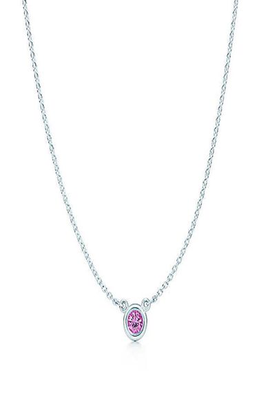 TF Real 925 Серебряные серебряные ожерелья для серебряных ожерелий Классическая женская цепочка с аквамариновыми клавилями для подруги подарок 28784950508