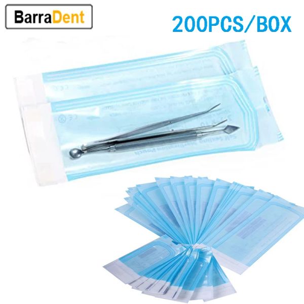 Kits bolsa de esterilização de self -feca descartável 200pcs/caixa self selfating autoclave sacos para ferramentas dentárias unhas kits pincéis de maquiagem