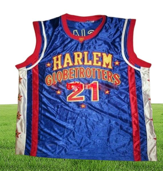 Costura especial k 21 harlem globetrotters camisa de basquete bordery borderys size xs6xl personalizado qualquer nome Número de basquete