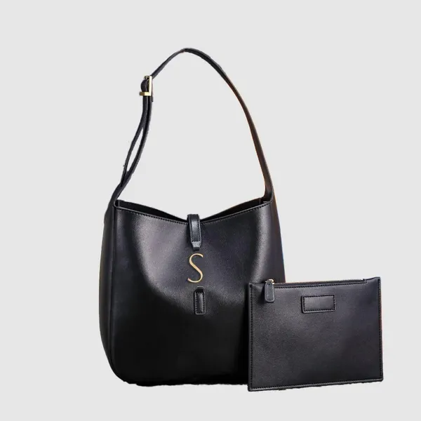 LE 5 A 7 Дизайнерская сумка сумки для плеча для женского пакета ковша кожаный мешок роскошный классический клатч с клатчкой буква перекрестной сумки черный классический TE041 H4