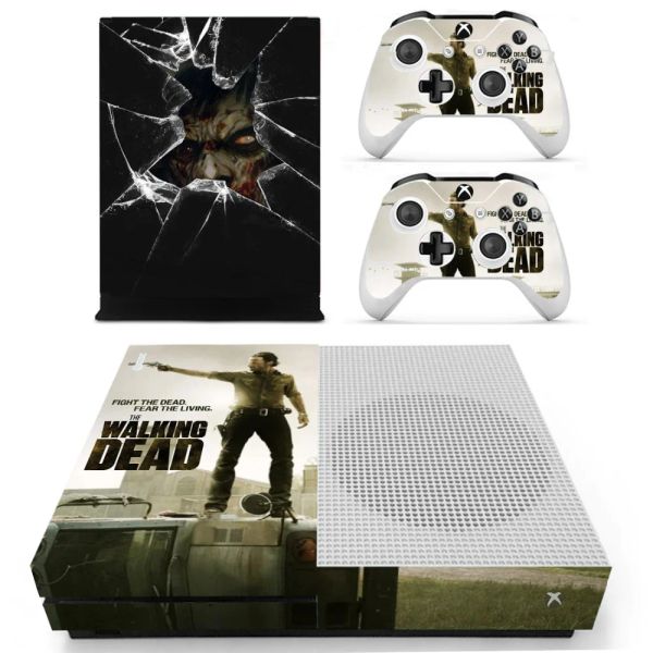 Aufkleber The Walking Dead Skin Aufkleber Aufkleber für Microsoft Xbox One S -Konsole und 2 Controller für Xbox One S Skin Sticker Vinyl