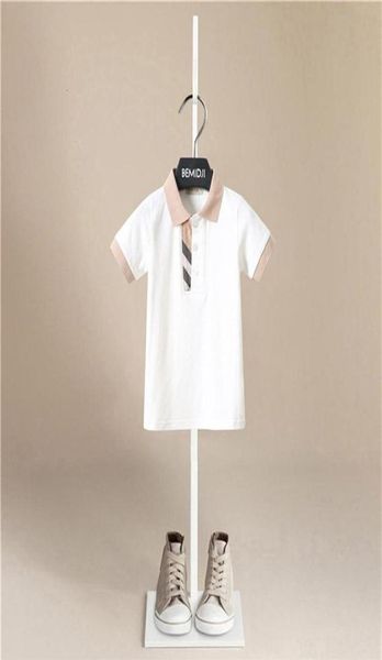 039S Gömlek Yeni Yaz Bebek Bebek Gömlek Boş Top Tees Kısa Kollu Beyaz Siyah Pamuk Tişört Çocuklar için Kız Giysileri2093112274