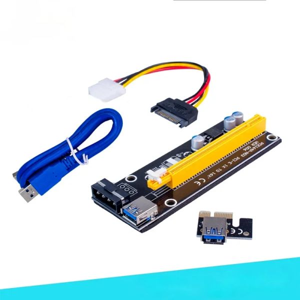 Siyah USB3.0 Arayüz PCIE Adaptör Kartı Adaptör Kablosu Büyük 4pin Grafik Uzantı Kablosu Ver006