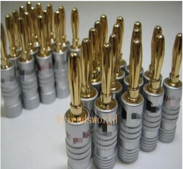 Altoparlanti in oro 24K di alta qualità Banana Plugs Connectors di Friendsworld 500pcslot DHL 1857977