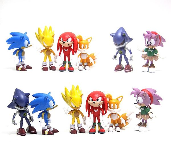 Cinque notti a Freddy's Doll Cute Manga Collection Figurine PVC FIGUA FIGURE SONIC Modello 6 PC 5/7/12 cm Raccogli le figurine statue kawss Sonic il giocattolo del riccio