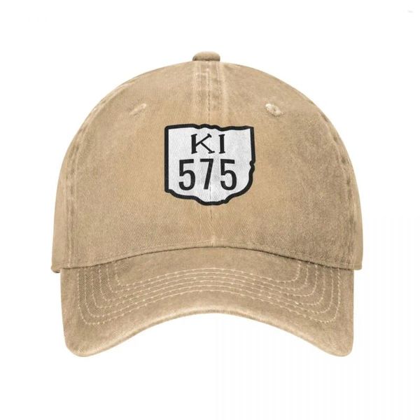 Ball Caps Kelleys Island Ki State Route 575 Map Cappelli da cowboy Cappelli sportivi Man Women's