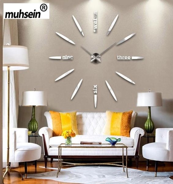 130 cm fabrika 2020 duvar saati acrylicevrmetal ayna süper büyük kişiselleştirilmiş dijital saatler saatler diy y200407766833