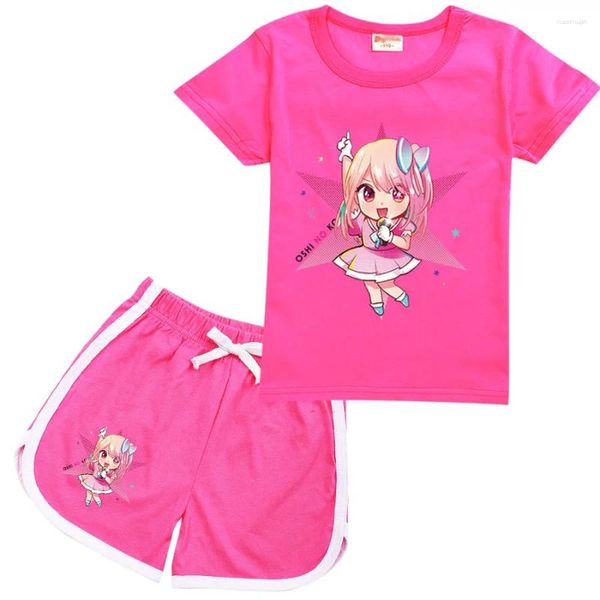 Set di abbigliamento kawaii ooshi no ko maglietta per bambini anime ai hoshino cosplay per bambini ragazzi tostinata a manica cortometri 2 pezzi set bambini