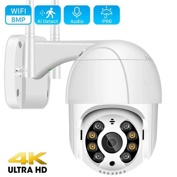 IP -Kameras 8MP 4K Wireless PTZ -Kamera HD 1080p Color Night Vision WiFi IP -Kamera Outdoor H.265 5MP AI Auto Tracking CCTV -Überwachung Cam 240413