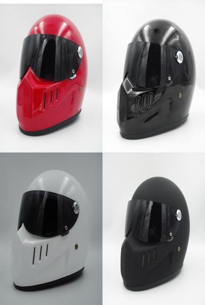 Motorrad Full Face Helm Cruiser Fiberglass Helm mit schwarzem Schild für Vintage Cafe Racer Casco Retro Bike Helm Cool4941391