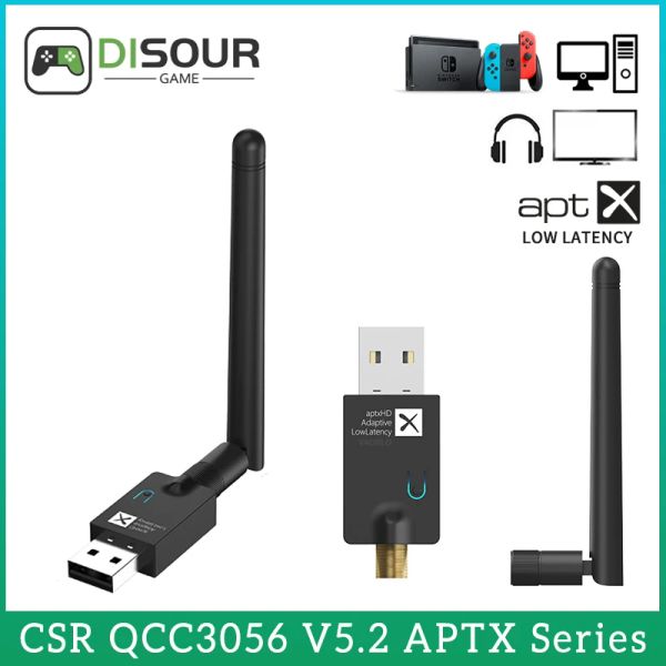 Adaptör Disour CSR BT 5.2 Audio Verici Aptx LL HD Uyarlanabilir Düşük Gizli Mul çok nokta TV PC için MIC kablosuz adaptör PS4 PS5 Xbox