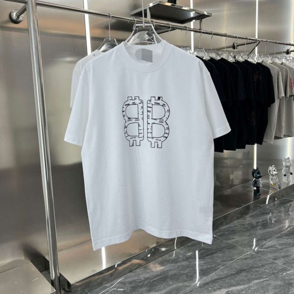 Paris ev yeni tişört erkekler yaz giyim Amerikan saf pamuk yarım kollu üst instagram marka kısa kol gövdesi