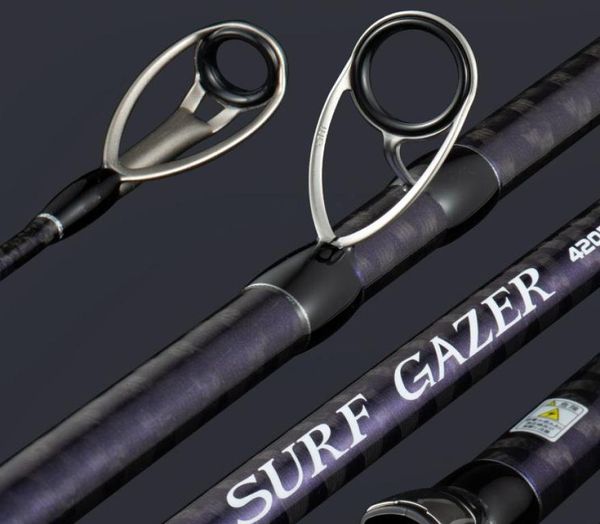 Lurekiller markası Fuji Kılavuzları Surf Gazer Surfcasting Rod 42m 3 Bölümler Platin 100300g BX Yüksek Karbonlu Uzun Döküm Rod3257406