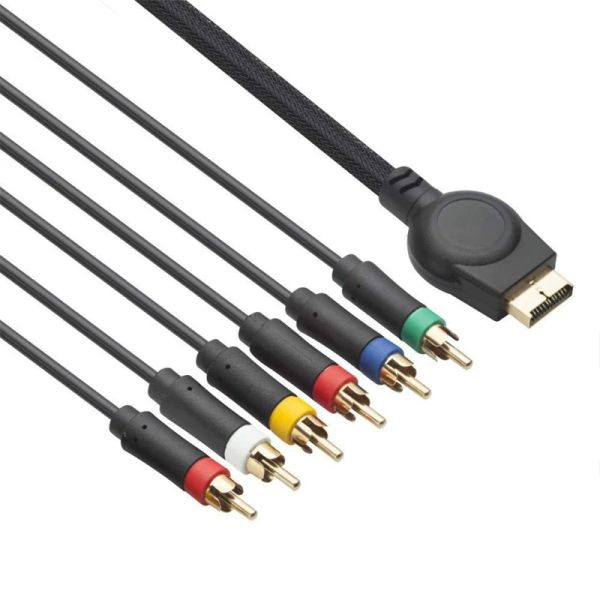 Kablolar Profesyonel Bileşen AV Kablosu (6 fit) Yüksek Çözünürlüklü HDTV Bileşeni RCA Sesli Video Kablosu PS3, PS2 ile Uyumlu