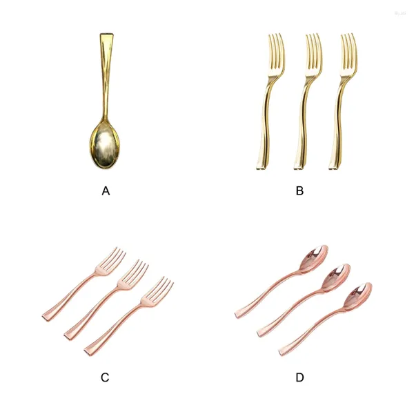 Geschirrsets 24Pack/Los Leichtes und tragbares Gabeln Spoons Geschenkidee elegantes Erscheinungsbild Dauerhafte Küchengeschirr Silber