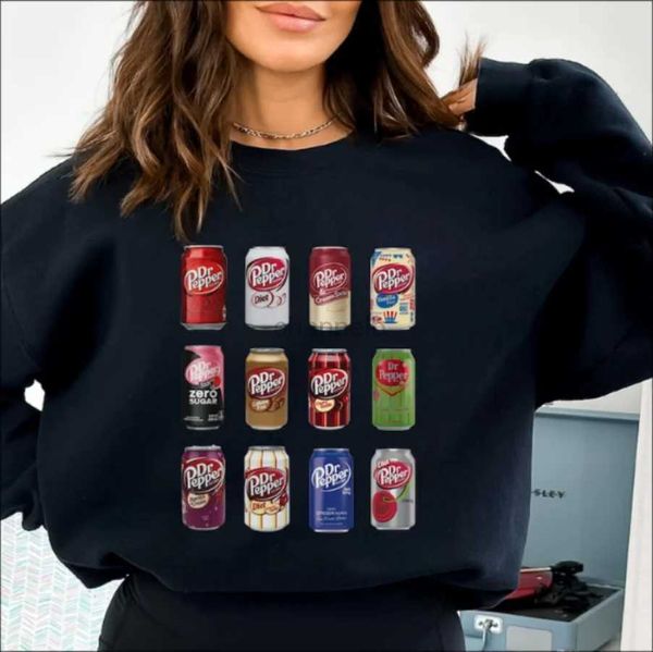 Damen Hoodies Sweatshirts Dr. Pepper Sweatshirt Y2K Vintage Freizeit Crew-Hals Pullover Punk Grafik Langarm Tops Damenkleidung bietet neue 2024 240413