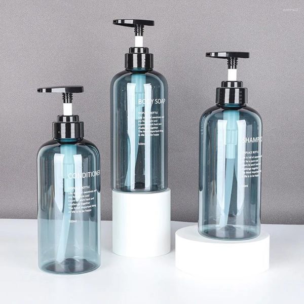 Flüssige Seifenspender Set 500 ml Lotion Flasche Badezimmer nachfüllbare Widgets -20 ° -60 ° Blau/brauner Nordikstil Haustier recycelt