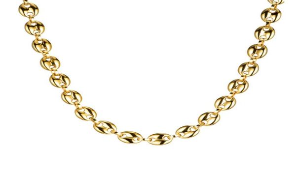 316L de aço inoxidável grãos de capa de ligação de link de 11 mm de colar para homens colares de cadeia de corda moda jóias de hip hop9906616