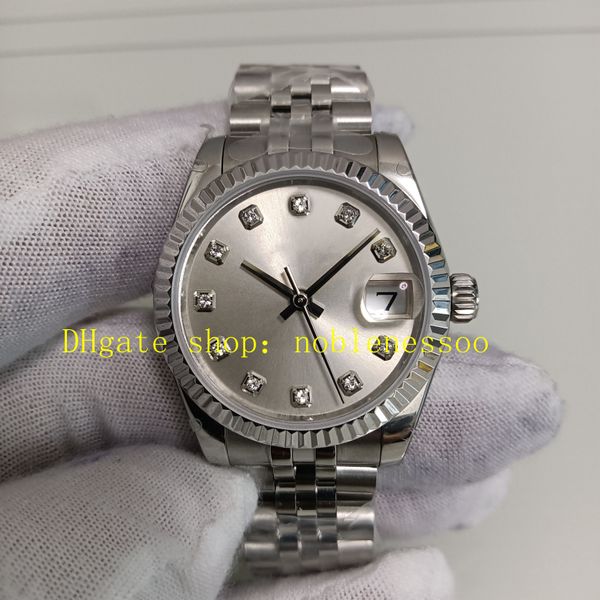 3 цветные дамы BP Factory Watch Authentic Picture 31 -мм женского серебряного бриллиантового циферблата.