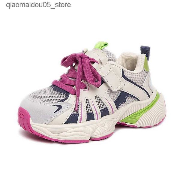 Spor ayakkabılar çocuk spor ayakkabıları örgü nefes alabilen rahat ayakkabılar erkekler yumuşak tabanlar kaymaz koşu ayakkabıları okul kızları hafif tenis ayakkabıları q240413