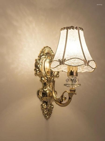 Wandlampe Nachtgold goldener Einkopf-Fernseher-Hintergrund Schlafzimmer Zimmer Lebende Korridortreppe Light MJ1207