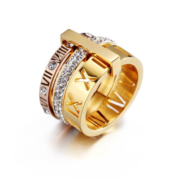 2024 Gold Ring Design Männer Designer Schmuck Frauen schöner Charme Titanium Stahl Nummer Buchstabe Sier Schmuck Diamanten High -End -Herrenringe