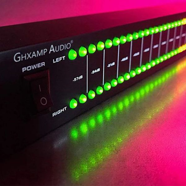 Усилитель GHXAMP Professional Dual 40 Светодиодный спектр сцены дома усилитель -динамик Аудио стерео уровня 57DB0DB