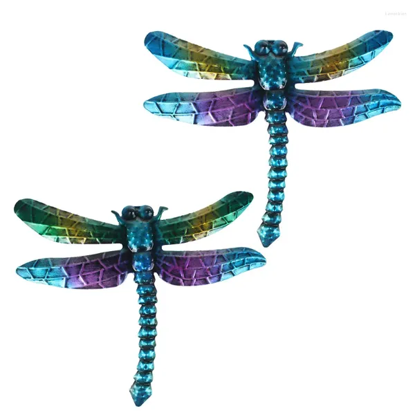 Figurine decorative in metallo Neon Dragonfly Butterfly Seahorse Garden Wall Fence Cashing Plug in Decoration soggiorno giocattoli