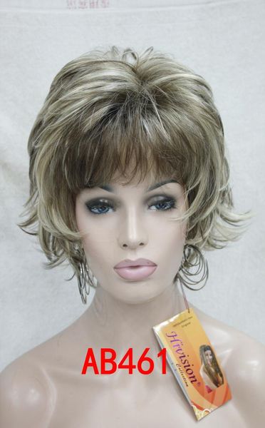 Hivision Super Fashion Charming Perücke Schöne lockige braune Mischung Wellenflip Enden Lady039 Synthetic Short Wig1778259