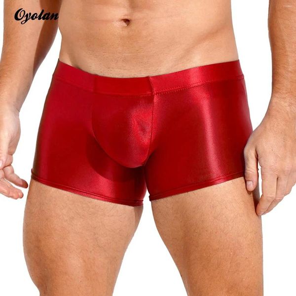 Underpants Swimwear Swin Shorts Showwear Bikers Glossy Boxer Briefs bianche