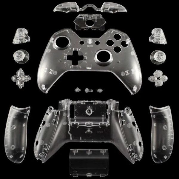 Casi per il controller Xbox One Matte Clear Hallo controller Coperchio Copertura dei kit di sostituzione del frontatura completa set trasparente