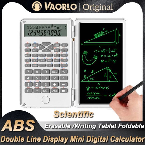 Calculadoras calculadoras de 6,5 polegadas de 6,5 polegadas convenientes Linha dupla exibição de escritório material de escritório LCD Escrevendo comprimido de dobra mini calculadora digital