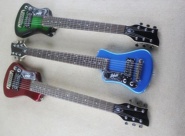 Özel Sol Elli Hofner Shorty Seyahat Gitar Protable Mini Elektrikli Gitar Pamuk Gig Bagdark Yeşil Metalik Kırmızı Metalli5147773