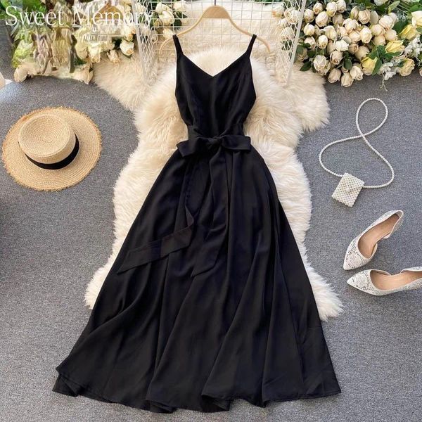 Partykleider u920 Frühlings Sommer Schwarzes Grün gelben Wein rote Prom Frauen Kleid eine Linie Girls Vestidos sexy v Hals Roben