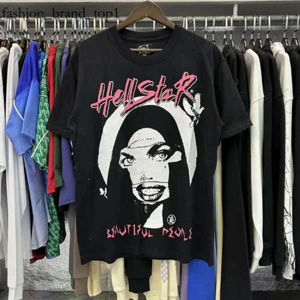 Hell Star Star Mens Designer Shirts Men Tees Womens Grey Heavy Craft UNISEX Top Top High Street Fashion Hellstar Tee 2287 8859