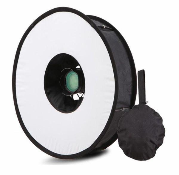 45cm Katlanabilir Halka Speedlite Flash Difüzör Makro Çekim Yuvarlak Softbox Canon Nikon Sony Pentax Olympus Speedlight1259846