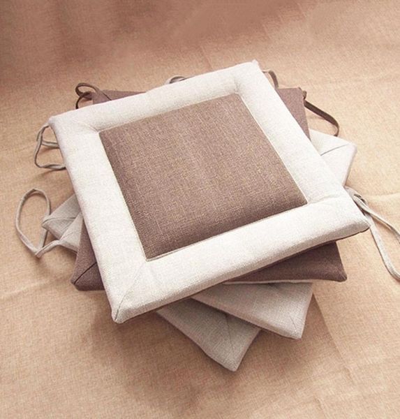 Linen tatami almofada japonesa retchwork bloco de tacho de escritório back sofá travesseiro para nádegas pátio cadeira sede jantar quadrado almofada 2011542476
