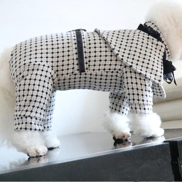 Hundekleidung Haustier Winter Kleidung Wolle Nylon Stoff Samt im Welpen warmes Jacke Cape Jumpsuit Schützen Sie den Bauch für kleine Hunde Mops Mops Mops