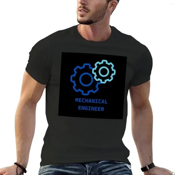 Erkek Polos Makine Mühendisi Gears Logo Tişört Bir Erkek Estetik Kıyafetler Sevimli Üstler Kısa Kollu Tee Erkekler