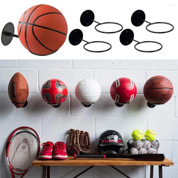 Hooks 3PCS Wall-Mount Ball Racks Eisen Basketball Aufbewahrung Display Halter Football Rugby Hanging Ständer Raumsparung für Wohnkultur