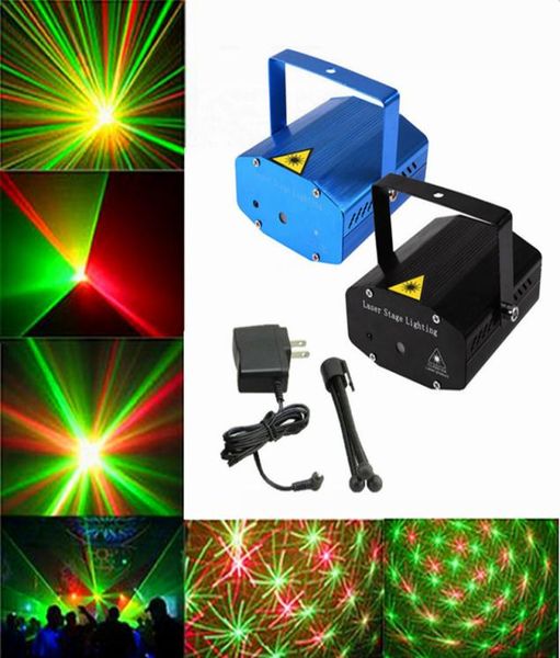 DHL Black Mini Projector Red Green DJ Disco Light Bühne Weihnachtsfeier Laser -Beleuchtung LDBK6492993
