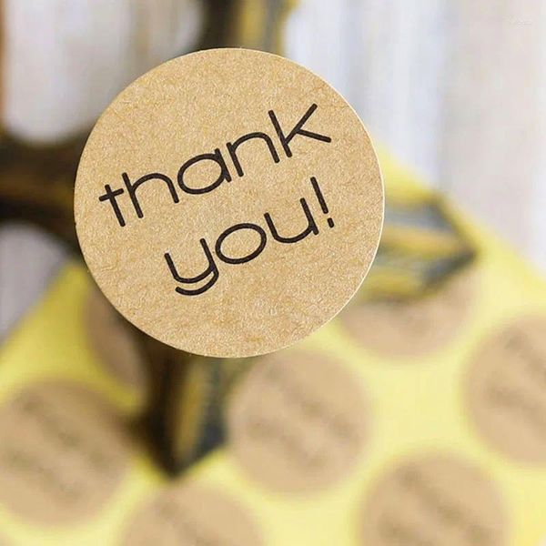 Decorazione per feste 120pcs Kraft Seal Sticker Round Thank You Etichette di carta Feci di sigillatura Regole Adesivi Etichetta Etichetta Decorazioni per matrimoni 3Cm