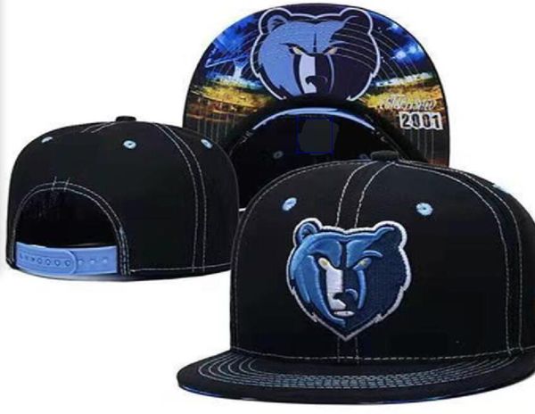 American Basketball Grizzlies Snapback Hats Teams Luxus -Designer -Finale -Meister Lockerraum Casquette Sport Hat Cripback Snap Back Back Award Cap A3