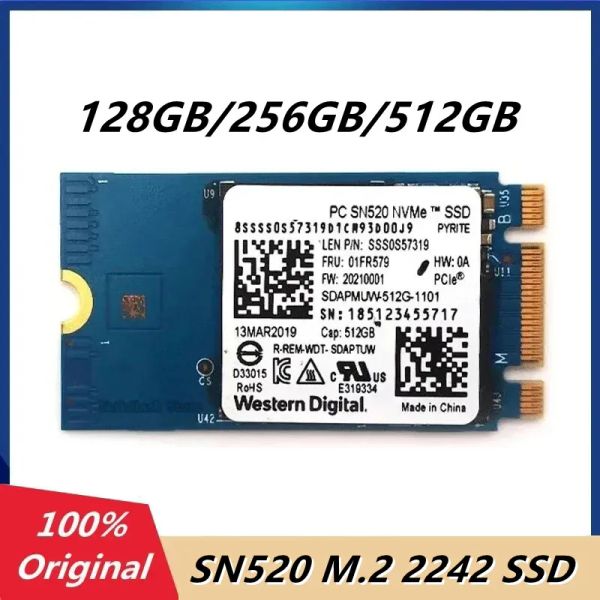 Azionamenti SN520 originale 512GB 256GB 128GB M.2 2242 NVME Drive a stato solido interno M.2 2242 NVME SSD per laptop